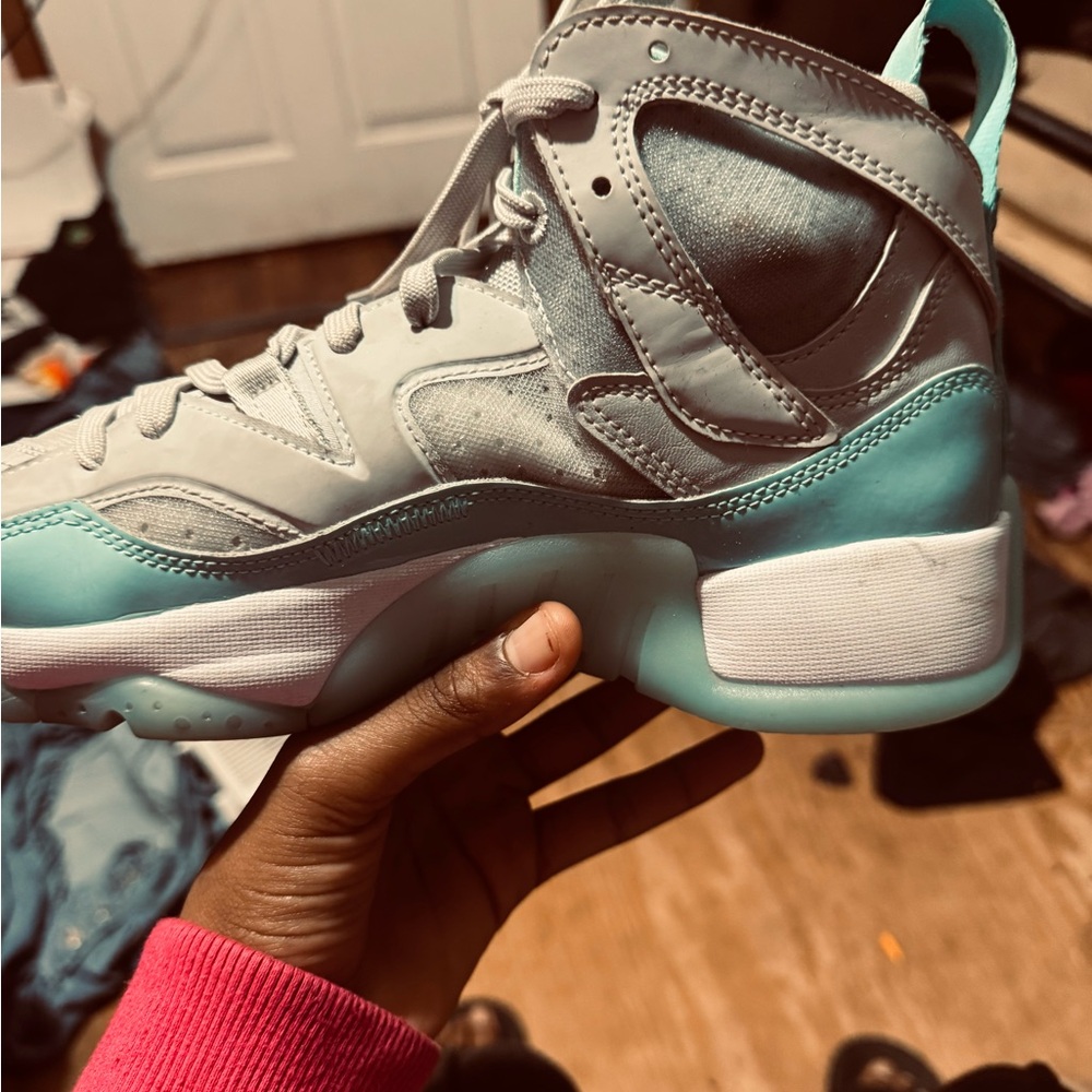 Jordan Teal and Gray Sneakers